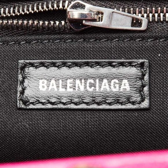Balenciaga Fuchsia Grained Leather XL Cloud Clutch Bag - Picture 9 of 12
